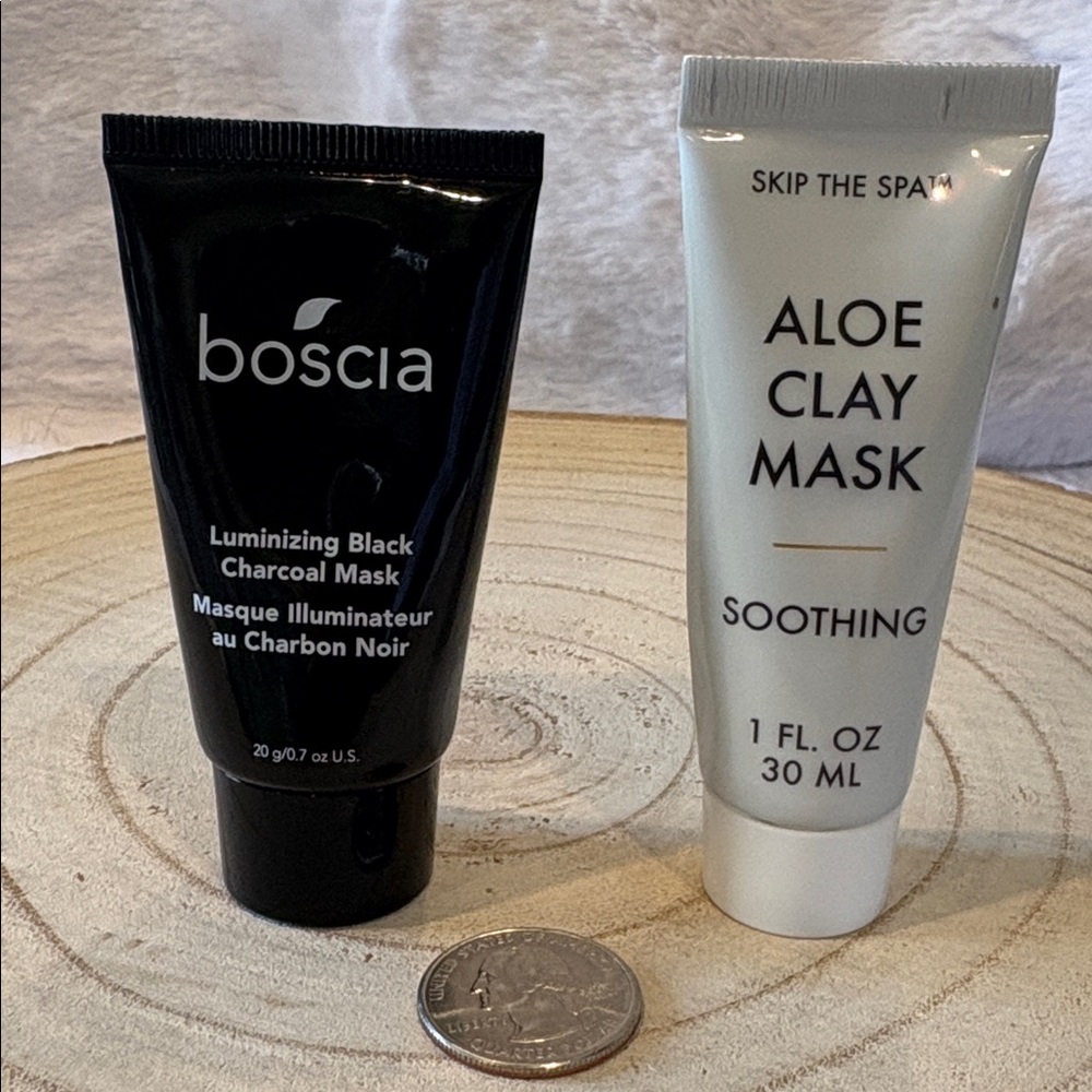 Boscia .7oz Charcoal Mask And 1 fl oz Skip The Sea Aloe Mask Sample Sizes